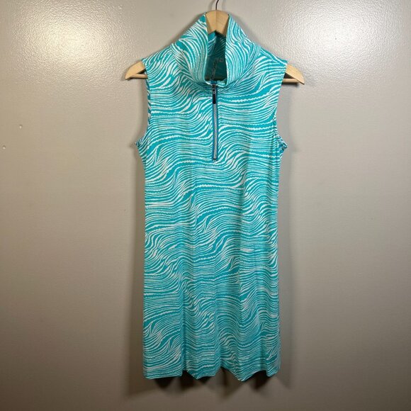 Lulu B Swing Dress Size Medium Blue Half Zip Travel Golf Athletic Active - Picture 1 of 10